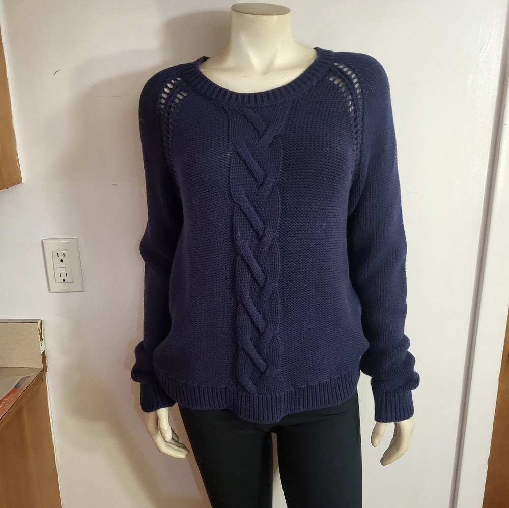 Lilly Pulitzer Womens Navy Knit Sweater Sz L